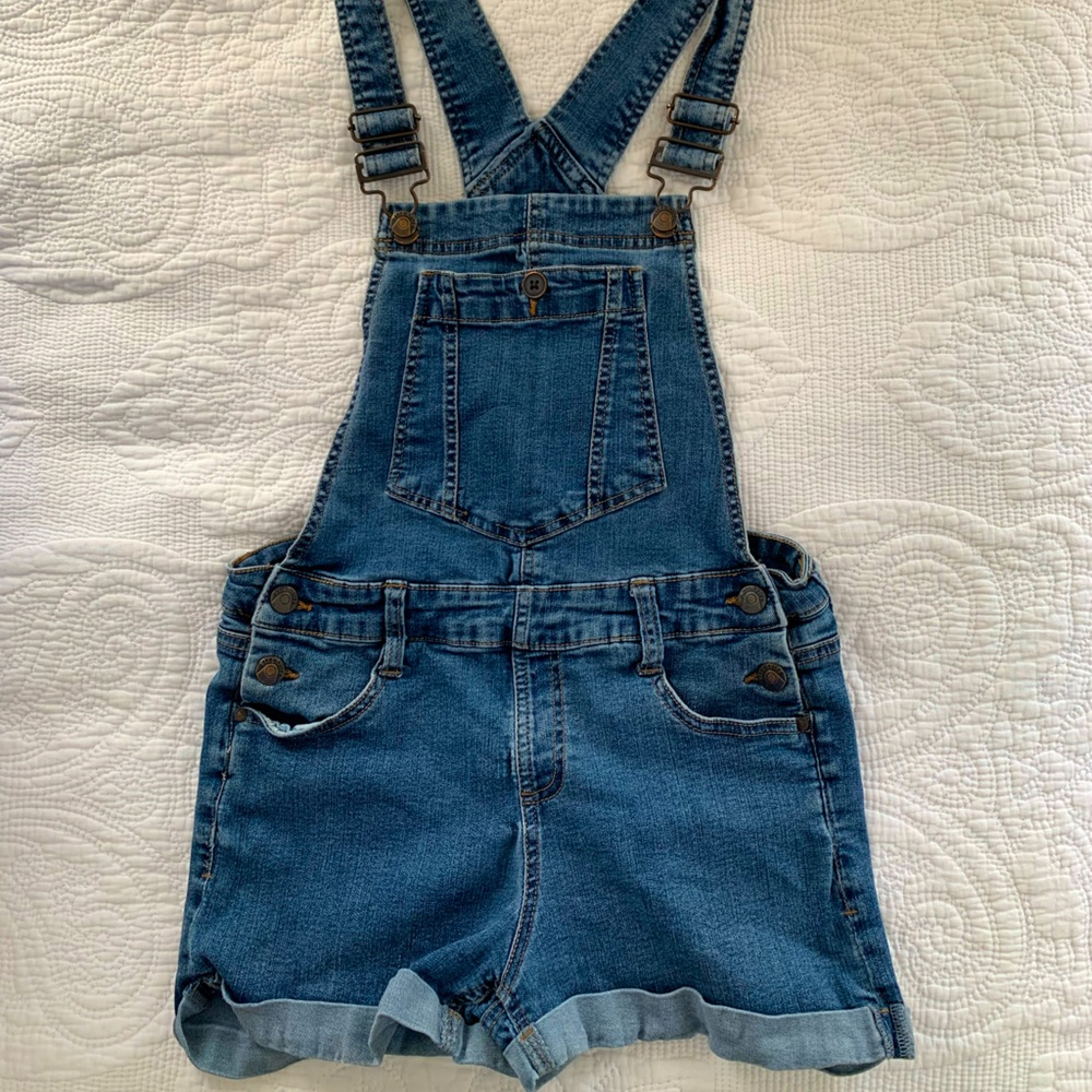 Blue Spice Denim Overalls Shorts
